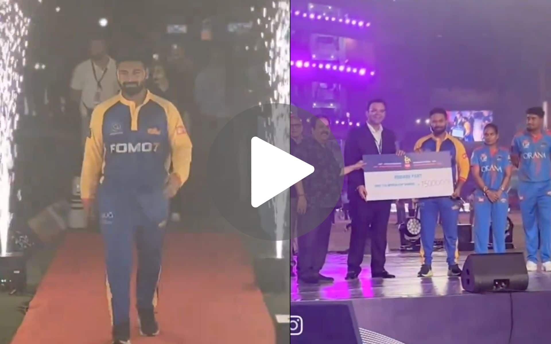 Rishabh Pant Gets Felicitated For T20 WC Heroics In Delhi Premier League Inaugural Match - Watch